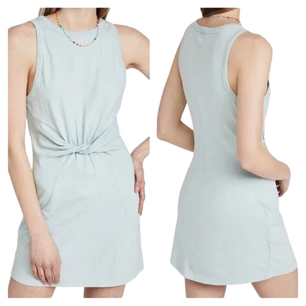 L*SPACE Seaview Mini Dress Sky Blue small Sleeveless Beach Coverup